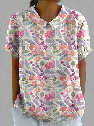 LARA™ | Vintage-Bluse in Leinenoptik