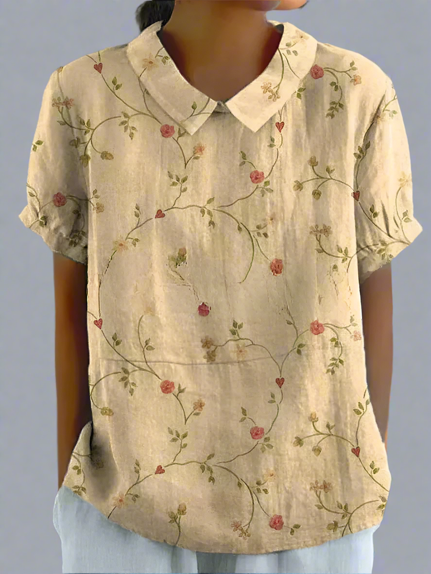 LARA™ | Vintage-Bluse in Leinenoptik