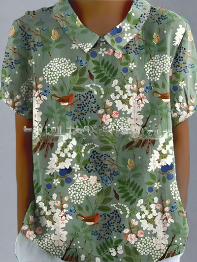 LARA™ | Vintage-Bluse in Leinenoptik