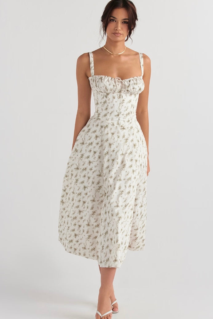Elegantes Damen Sommerkleid – A-Linie, Midi, Schlitz