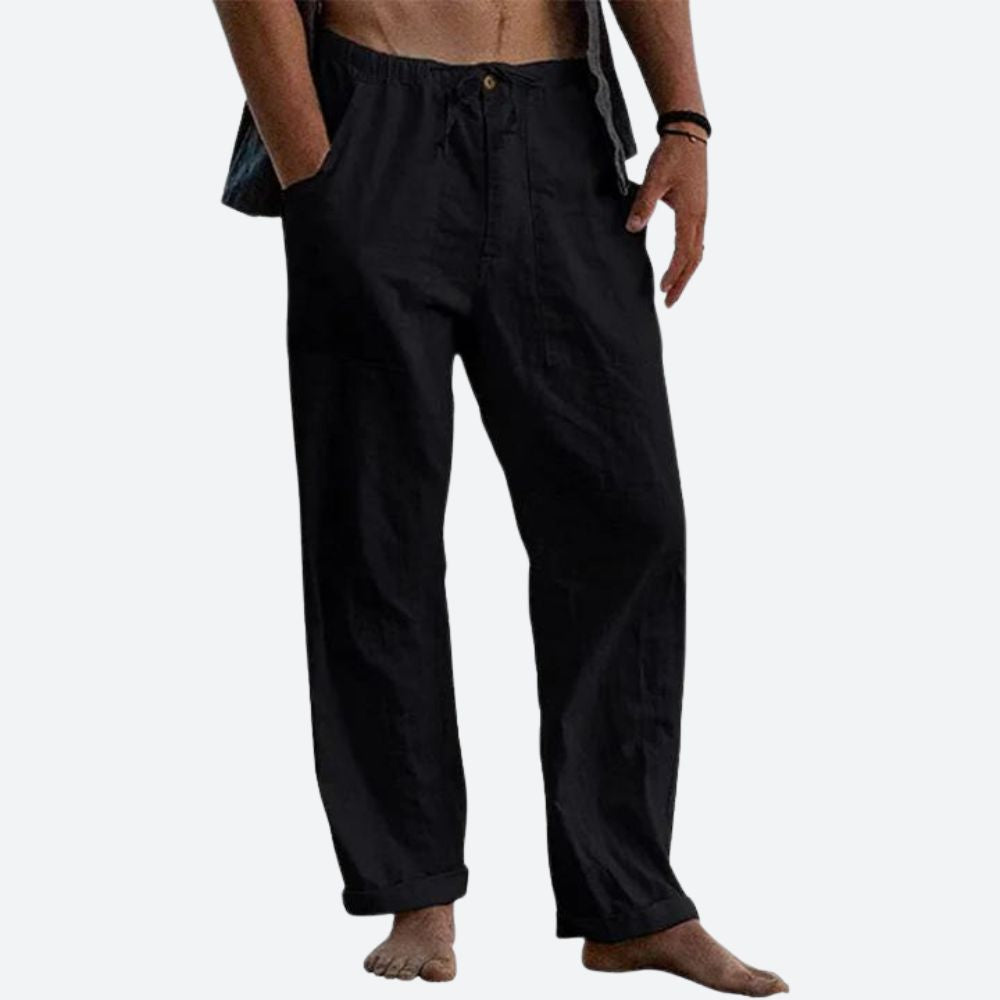 Herren Casual Leinenhose – Stylische Sommerhose für Herren, Atmungsaktiv und Bequem