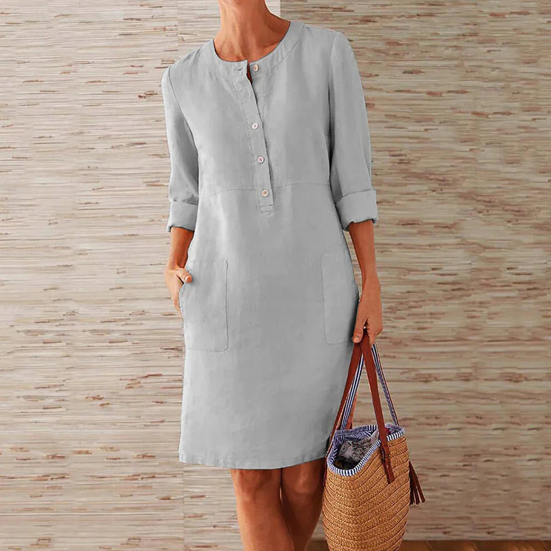 Mandi – Leinenkleid mit Knopfleiste