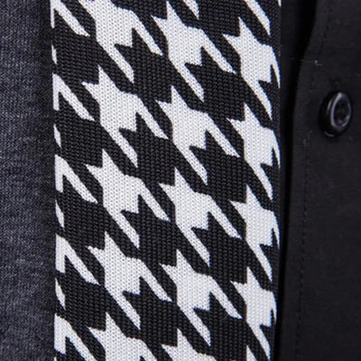 Herren Strickjacke mit Hahnentrittmuster