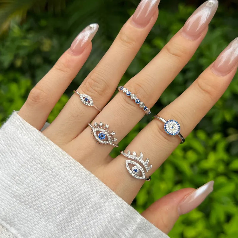 Toba Evil Eye Ring - Sterling Silber