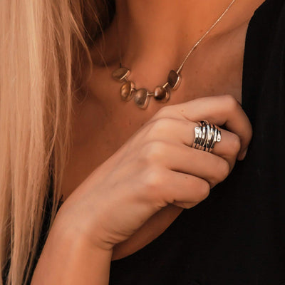 Bliss – Vintage-Ring aus Silber mit breiter Schichtoptik