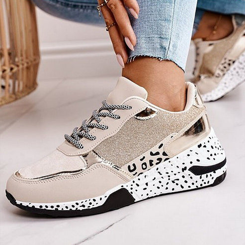 Conie schnürschuhe mit leopardenmuster