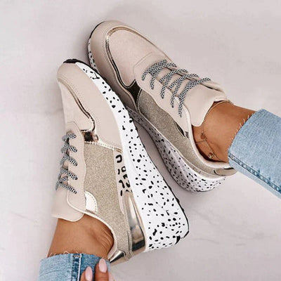 Conie schnürschuhe mit leopardenmuster