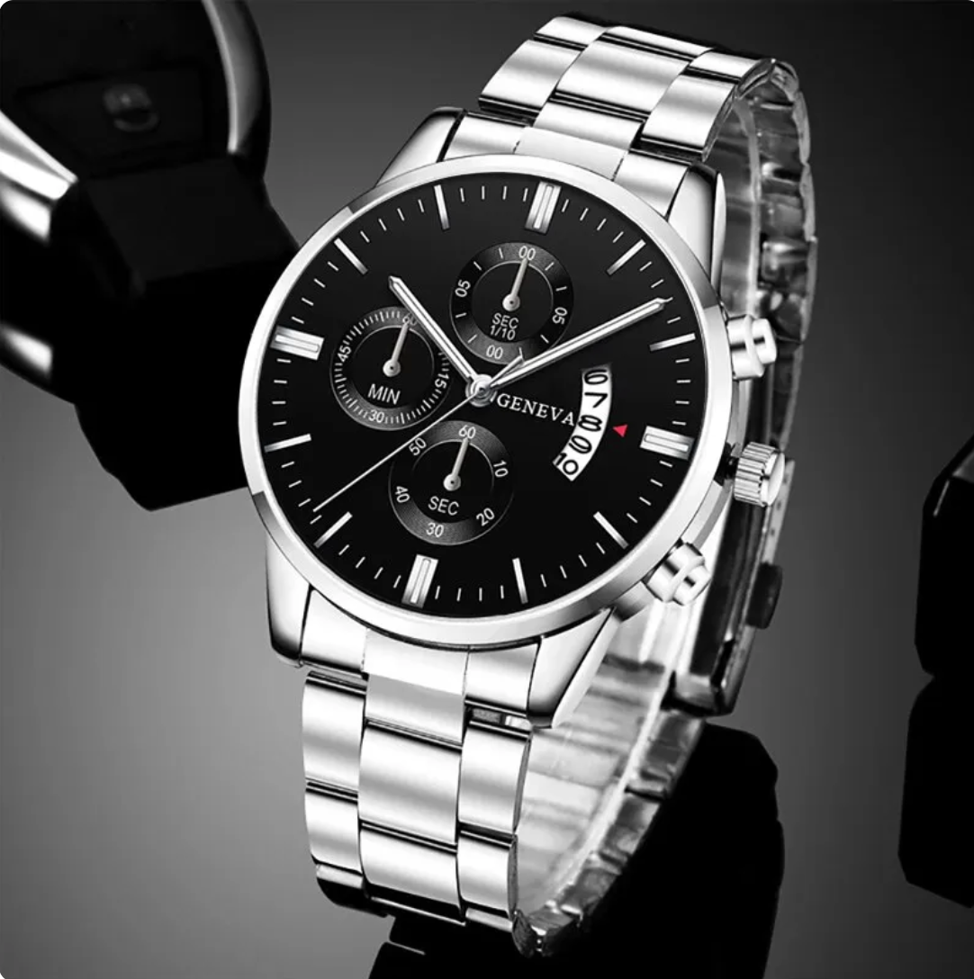 Ferdinand | Elegante Minimalistische Herren Silberne Uhr