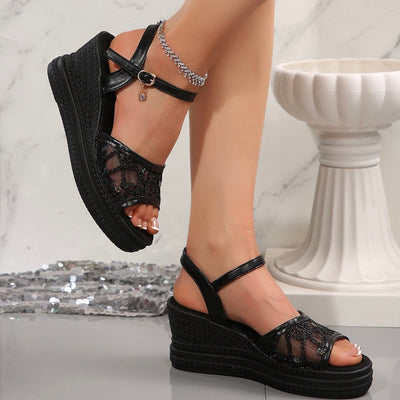 Cara - Normale Keilab Klobige Sandalen