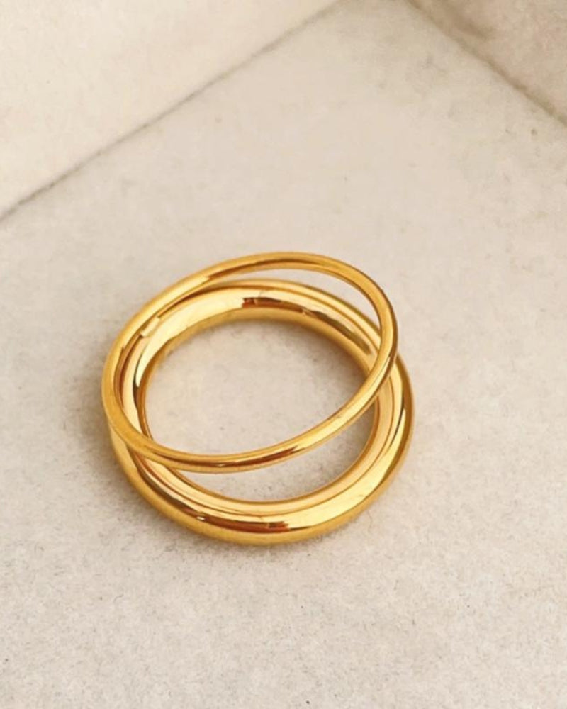 Aria | Gold Ton Glänzen Unendlicher Bandring