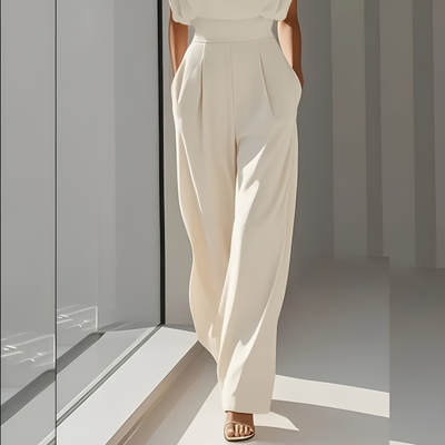 Lässiger, einfarbiger Jumpsuit für Damen – Bequemes Einteiler-Outfit für den täglichen Weg zur Arbeit