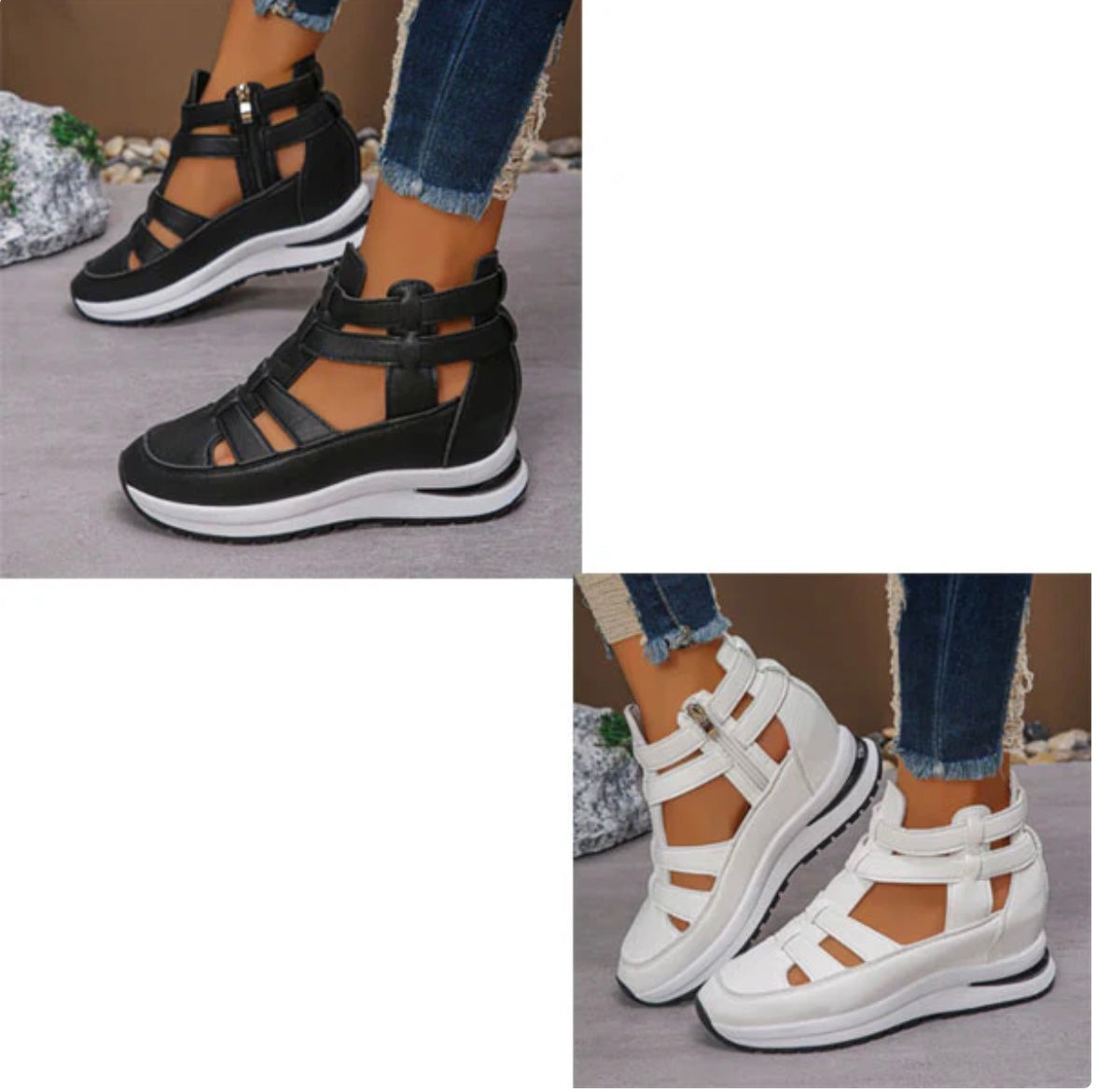 2025 Komfortable Keilsandalen mit Reißverschluss