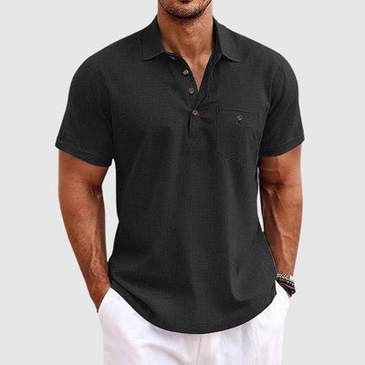 Leichtes Leinen Herren Poloshirt
