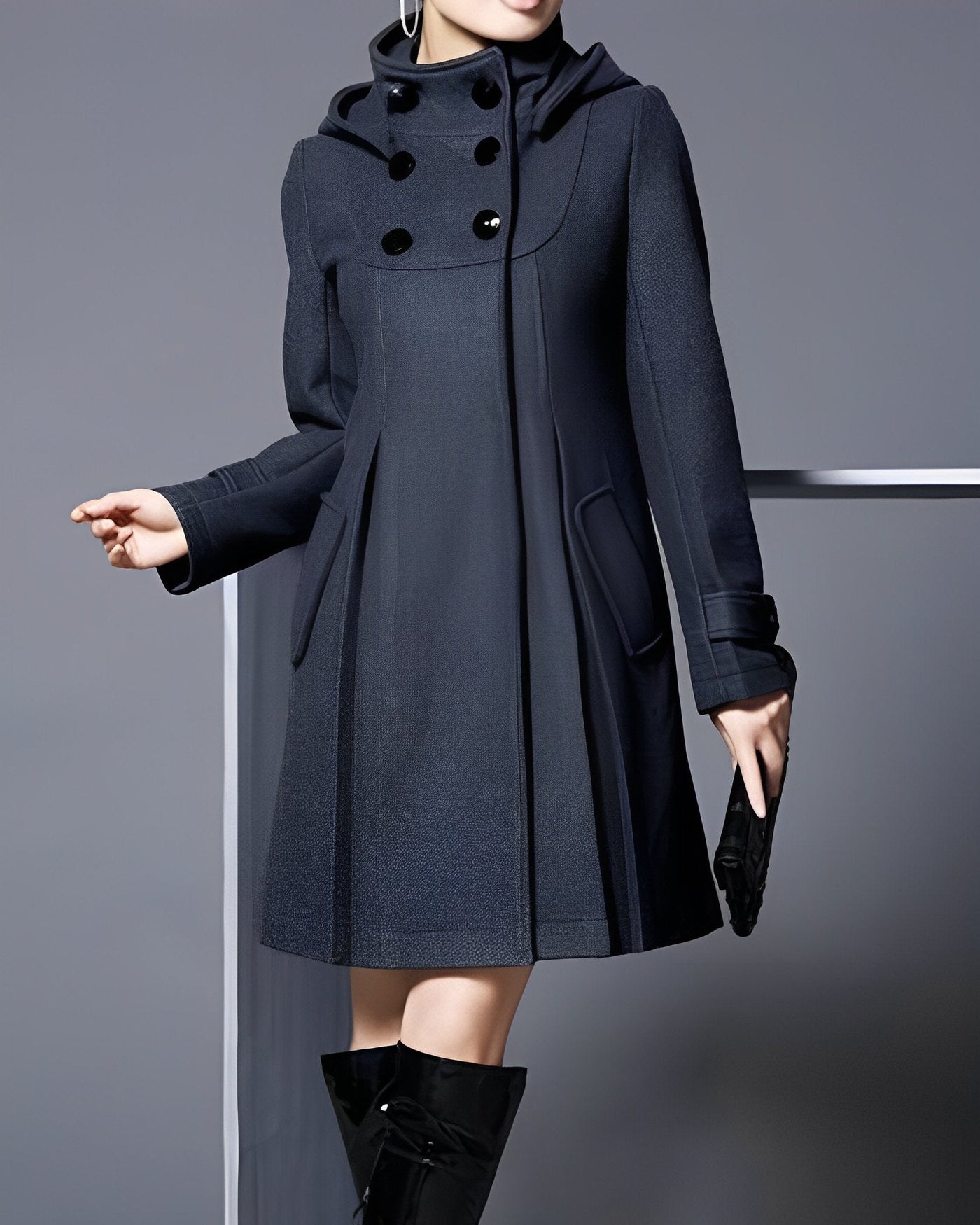 JANICE KAPUZENSCHAL KLEID MANTEL