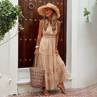 Kenra – Boho-Chic-Maxikleid mit Punkten