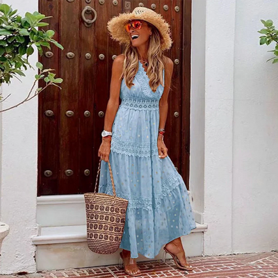 Kenra – Boho-Chic-Maxikleid mit Punkten