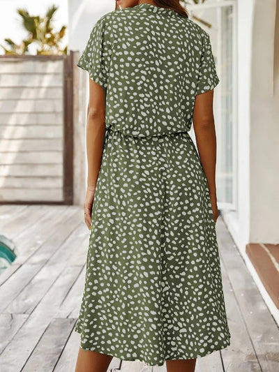 Georgia | Sanft gepunktetes Midi-Kleid mit Knopfdetails