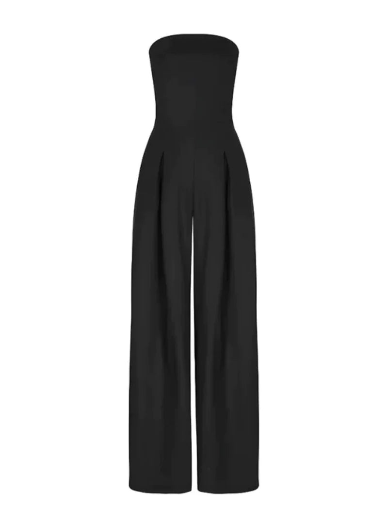 Eleganter trägerloser Damen Jumpsuit in Dunkelblau – Perfekt für Abendveranstaltungen & Partys