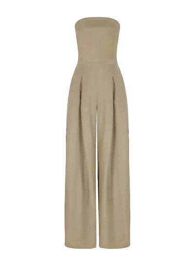 Stilvoller Jumpsuit für Damen – Schulterfrei & Weit geschnitten in Navyblau