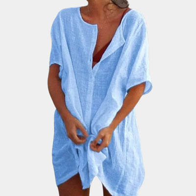 Myrtell – Strandkleid aus Leinen mit lockerer Passform