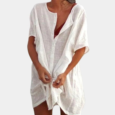 Myrtell – Strandkleid aus Leinen mit lockerer Passform
