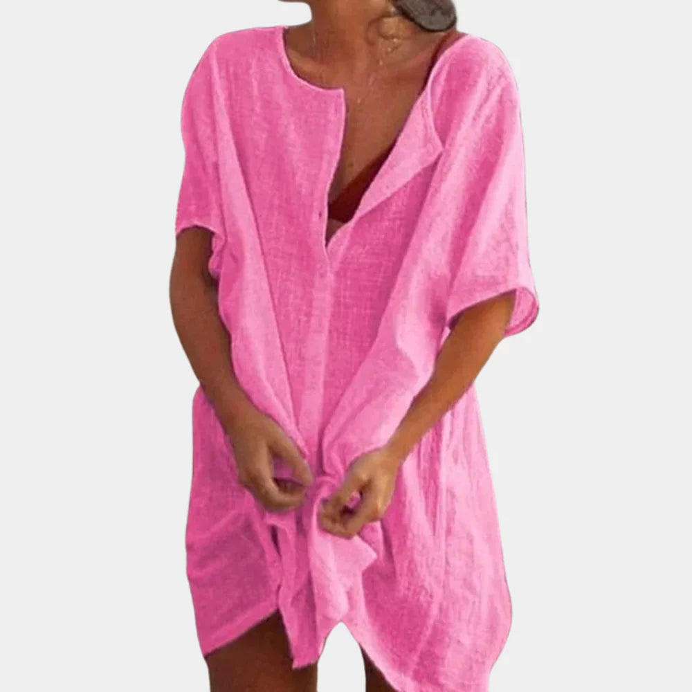 Myrtell – Strandkleid aus Leinen mit lockerer Passform