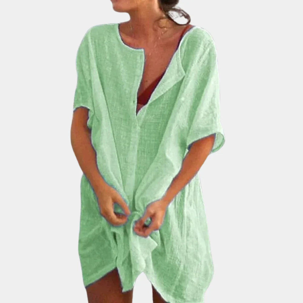 Myrtell – Strandkleid aus Leinen mit lockerer Passform