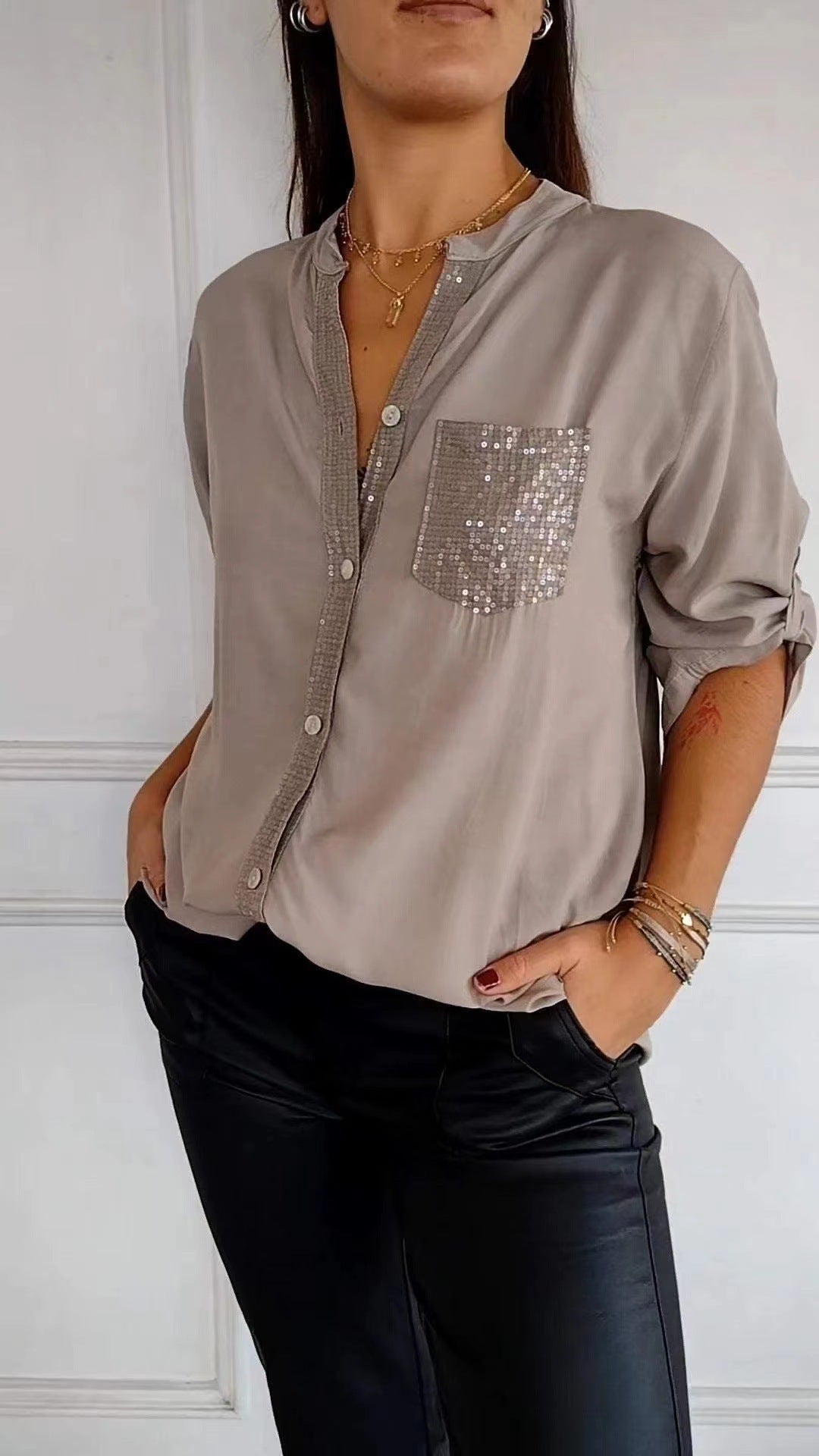 Kathrin | Pailletten bluse