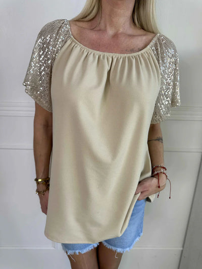 Lianora – Bluse mit Paillettenärmeln