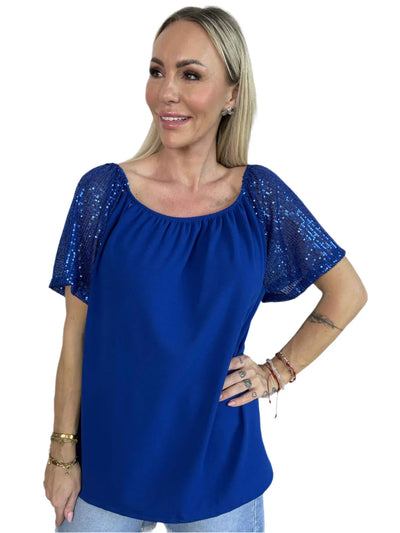 Lianora – Bluse mit Paillettenärmeln