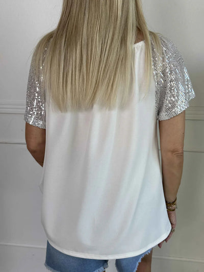 Lianora – Bluse mit Paillettenärmeln