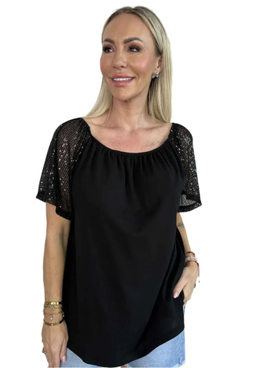 Lianora – Bluse mit Paillettenärmeln