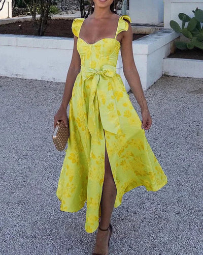 Damenkleid aus Polyester mit Schmetterlingsärmeln und elegantem Schnitt für den Sommer