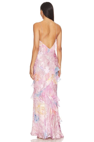 Elegantes ärmelloses Maxikleid – fließend, Sommerhochzeits-Kleid