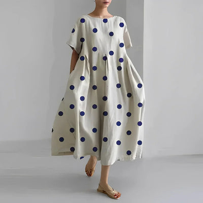Akio – Oversize-Maxikleid aus Baumwolle mit Blumenmuster