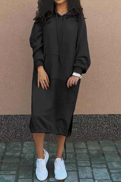 Angelika | Langes Kapuzenpullover Kleid