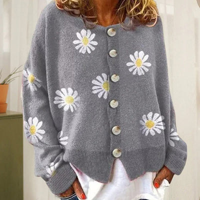 Kristin | Lässiger Cardigan mit Blumen Druck