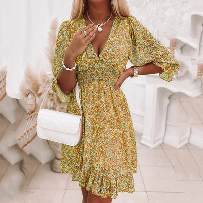 Lily | Lässiges Sommer Minikleid mit V Ausschnitt