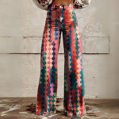 CLARISSA™ | Boho Vintage Weitbeinige Hose