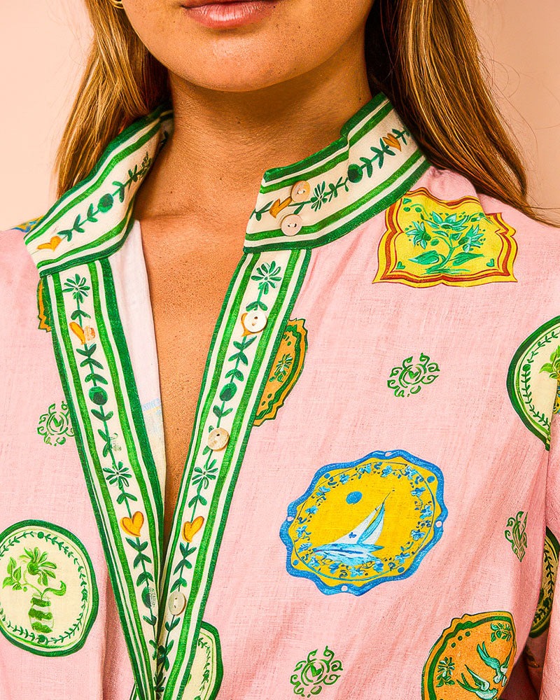 Elegantes Damen Midi-Kleid mit Ballonärmeln, Gürtel und Taschen