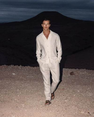 Herren Sommer-Set aus Leinen – Hemd & Hose im entspannten Resort-Stil