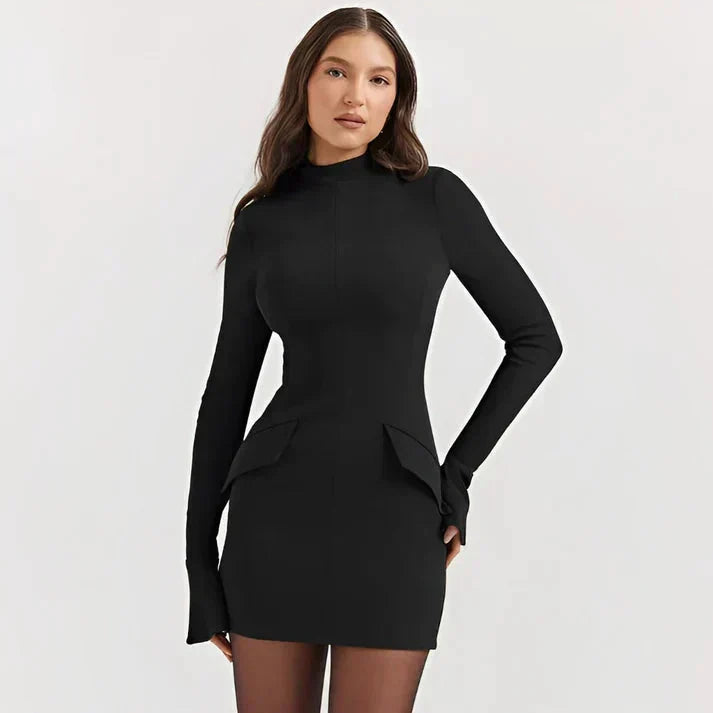 Damen Satin Minikleid mit A-Linien-Schnitt und Eleganter Silhouette