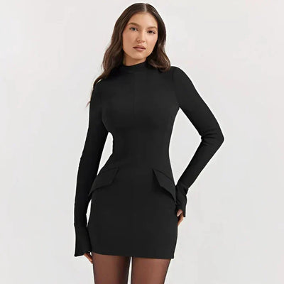 Damen Satin Minikleid mit A-Linien-Schnitt und Eleganter Silhouette