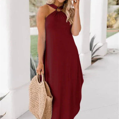 Shyna – Elegantes Maxikleid mit hohem Kragen
