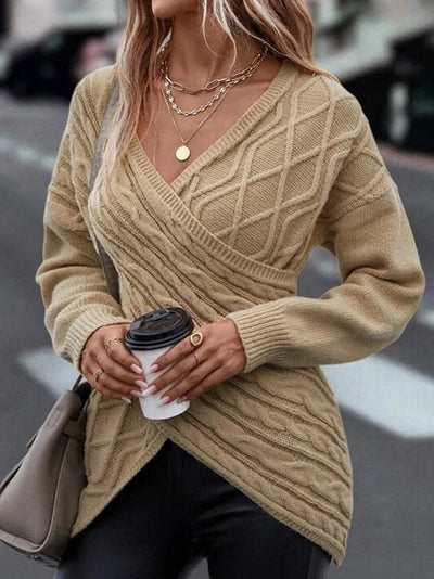 Strickpullover Pullover mit überkreuztem Detail