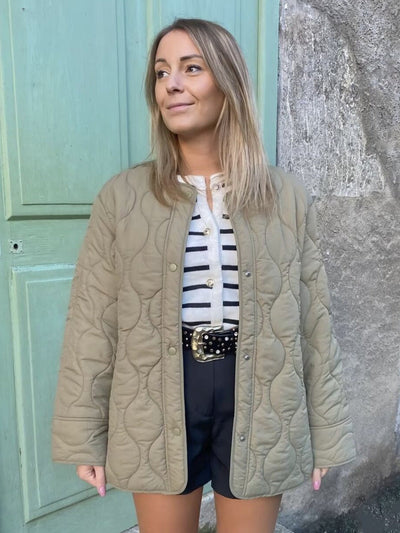 Sivya | Gestepptes Baumwolljacke Mit Rundhalsausschnitt