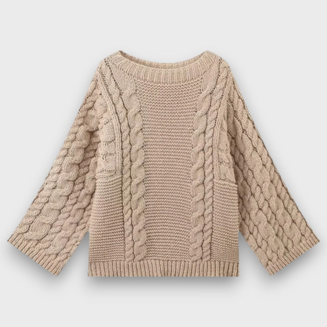 Knita – Grobstrickpullover mit Zopfmuster