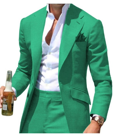 Stilvoller Zweiteiliger Hochzeitsgastanzug für Herren | Grün