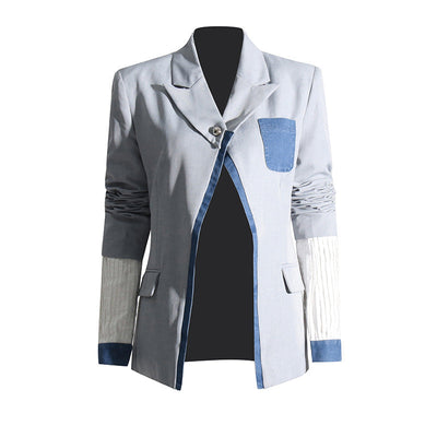 Trendiger Oversize-Denim-Blazer Damen – Streetstyle Jacke mit Schulterpolstern