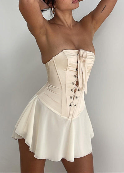 Damen Minikleid im Korsett-Design – ärmellos und enganliegend